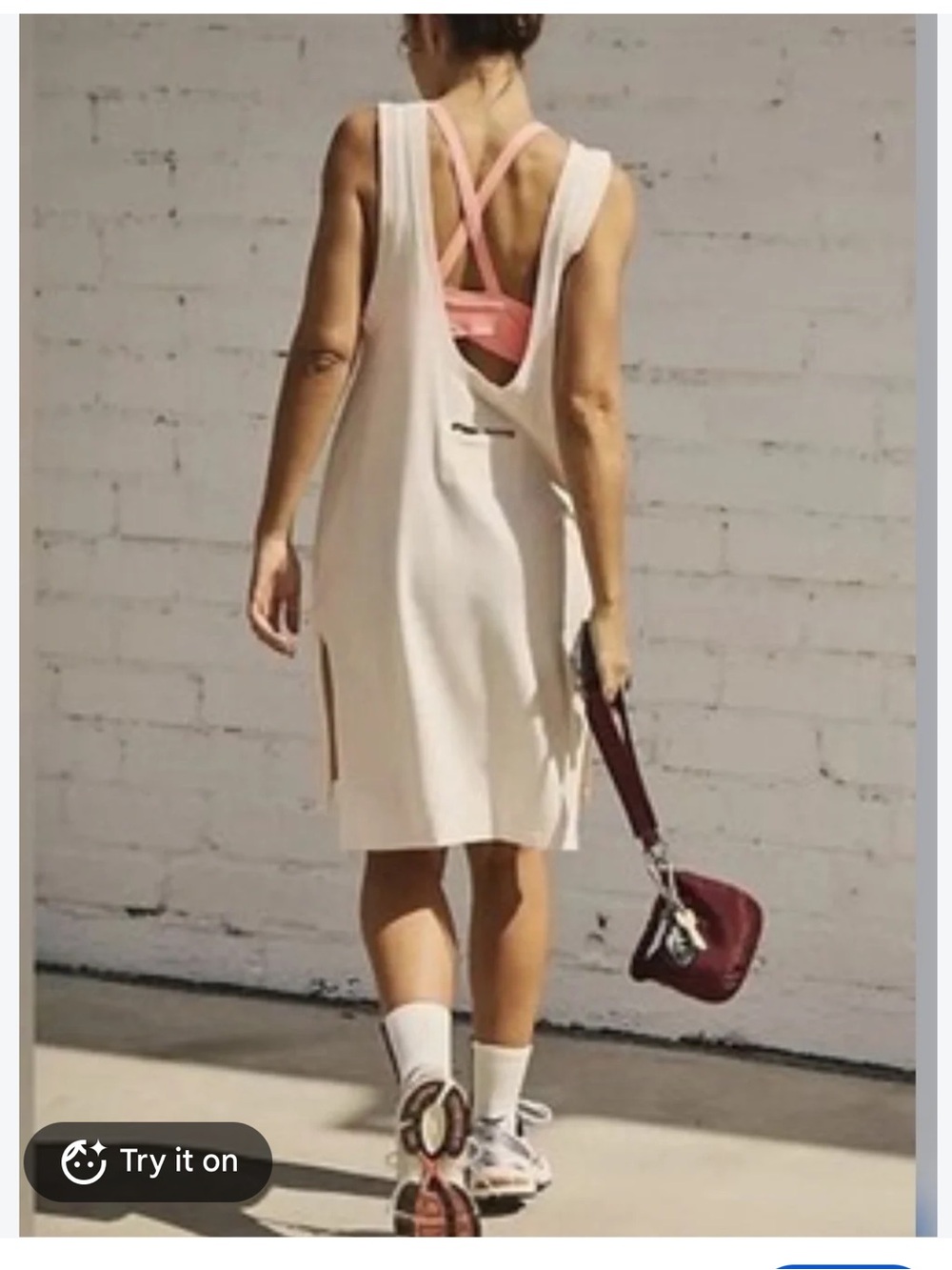 Free People Light Cream Hot Shot Tunic Dress Scoop Neck